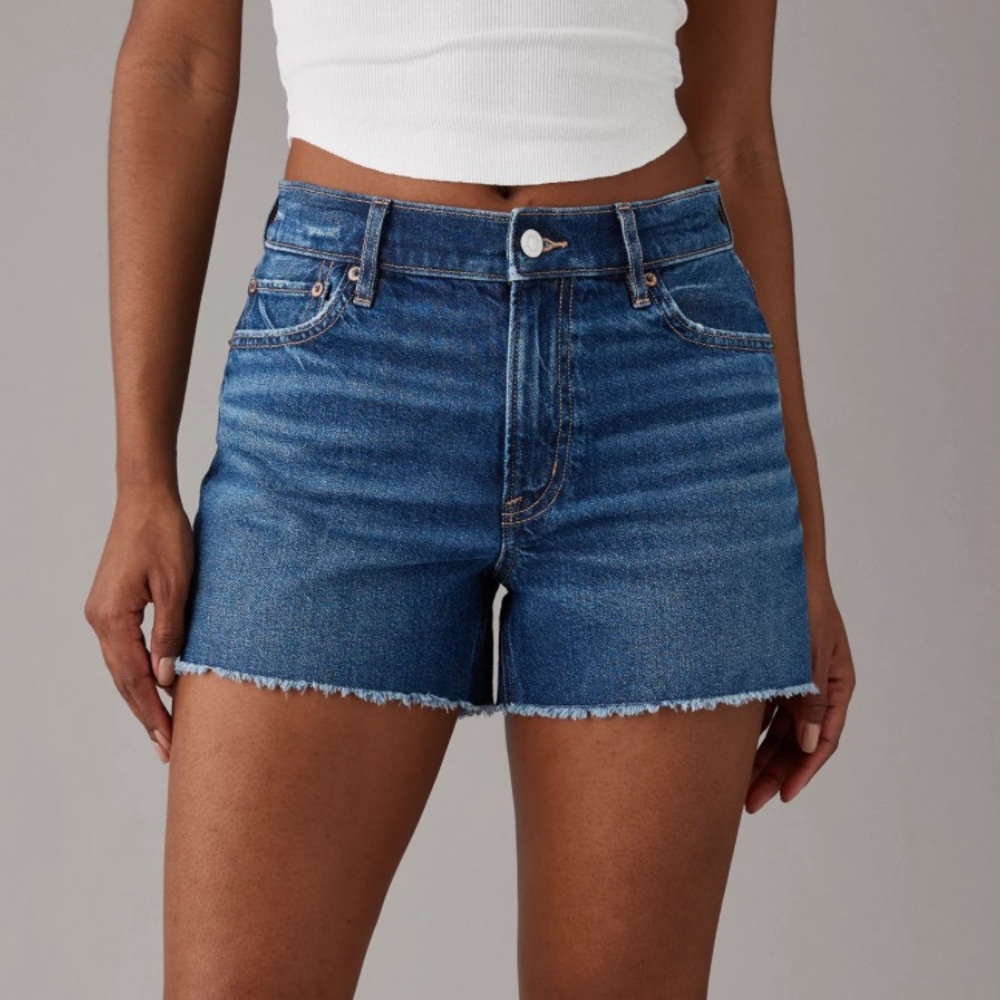 American Eagle Outfitters Medium Blue High-Rise Denim Shorts